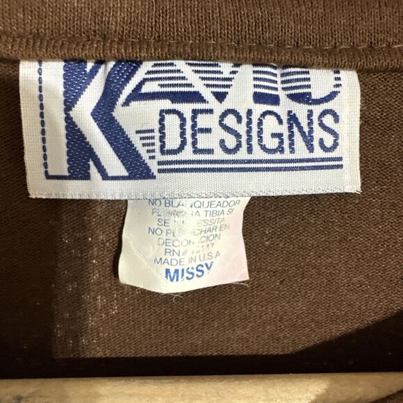 Brown Leopard Print Short Sleeve Shirt By Kavio Designs Vintage - Picture 3 of 6